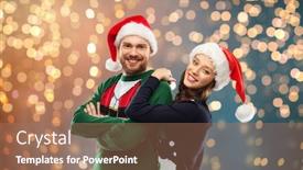  Presentation with ugly christmas sweater - Presentation having christmas-people-and-holidays-concept background and a coral colored foreground