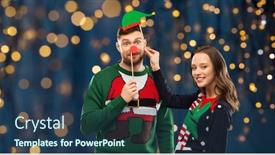  Presentation with christmas holidays - Beautiful slide set featuring christmas-photo-booth-and-holidays backdrop and a ocean colored foreground