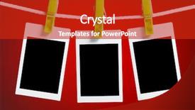  Presentation with hanging rope pictures white - Slides enhanced with christmas picture frame - blank photos hanging on rope background and a crimson colored foreground