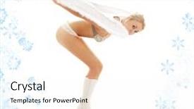  Presentation with christmas angel - Colorful presentation enhanced with christmas picture of bending lingerie angel girl with snowflakes backdrop and a white colored foreground