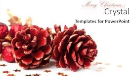  Presentation with holly - Slide deck consisting of christmas pinecone with european holly background and a pink colored foreground