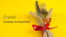  Presentation with vintage christmas - Audience pleasing PPT theme consisting of christmas-place-setting-with-vintage backdrop and a gold colored foreground