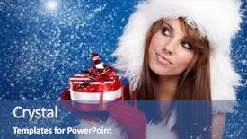  Presentation with sexy girl - PPT theme having christmas portrait - beautiful sexy girl wearing santa background and a ocean colored foreground