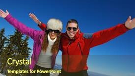  Presentation with sunny winter day the snow - Slide set consisting of christmas portrait - happy young couple has fun background and a  colored foreground