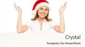  Presentation with blank - Audience pleasing slides consisting of christmas portrait - young and attractive teenager girl backdrop and a  colored foreground