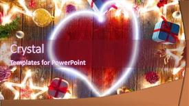  Presentation with 5 stars five star rating - Audience pleasing slides consisting of christmas postcard heart vintage stars backdrop and a tawny brown colored foreground