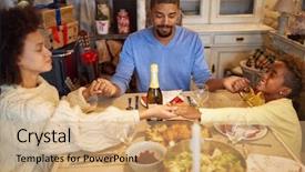  Presentation with family prayer - Amazing presentation design having christmas prayer young family dinner backdrop and a coral colored foreground