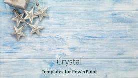  Presentation with silver christmas - Slide deck having christmas-present-and-silver-star background and a sky blue colored foreground