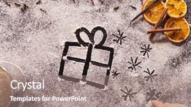  Presentation with twinkling stars - Beautiful presentation design featuring christmas present and twinkling stars backdrop and a gray colored foreground