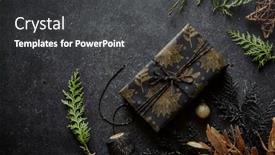 Presentation with christmas black - Theme with christmas-present-in-black-wrapping background and a dark gray colored foreground
