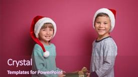  Presentation with children of color - PPT layouts consisting of christmas present on color background background and a violet colored foreground