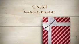  Presentation with bleached - Presentation design with christmas present with bow against bleached wooden planks background background and a lemonade colored foreground