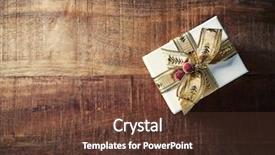  Presentation with rustic - PPT layouts enhanced with christmas present with gold ribbon background and a tawny brown colored foreground
