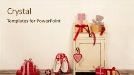  Presentation with christmas presents - Presentation theme consisting of white colors on old background and a cream colored foreground