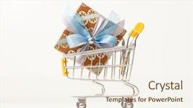  Presentation with shopping trolley - Cool new theme with christmas presents in shopping trolley backdrop and a cream colored foreground