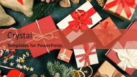  Presentation with christmas presents - Amazing presentation theme having christmas presents on dark background backdrop and a red colored foreground