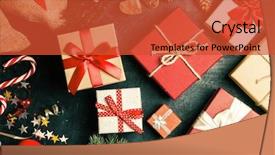  Presentation with christmas presents - Cool new theme with christmas presents on dark background backdrop and a red colored foreground