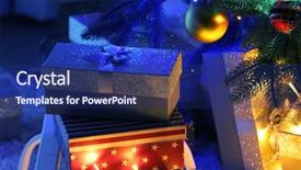  Presentation with christmas presents - Audience pleasing PPT theme consisting of christmas presents under the christmas backdrop and a  colored foreground