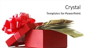  Presentation with rabies is present - Colorful presentation theme enhanced with christmas prize - bundle of dollars in present backdrop and a white colored foreground