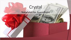  Presentation with prize - Theme enhanced with christmas prize - bundle of dollars in present background and a  colored foreground