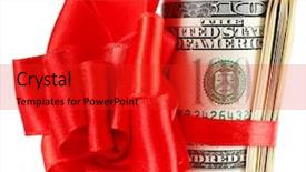  Presentation with white - Presentation theme having christmas prize - bundle of dollars tied background and a red colored foreground