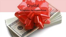  Presentation with prize - Presentation theme having christmas prize - bundle of dollars tied background and a coral colored foreground