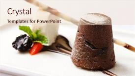  Presentation with christmas chocolate - PPT layouts with christmas pudding - chocolate cake background and a lemonade colored foreground