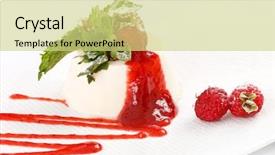  Presentation with frozen foods raspberry blueberry cranberry - Slide deck with christmas pudding - souffle with raspberry background and a  colored foreground