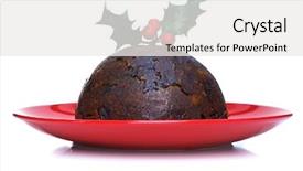  Presentation with christmas holly - Colorful slide deck enhanced with christmas pudding with holly backdrop and a white colored foreground
