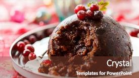  Presentation with pudding - Amazing slide set having christmas pudding backdrop and a tawny brown colored foreground