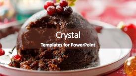  Presentation with pudding - Amazing PPT theme having picture of a glass window with a hole backdrop and a coral colored foreground