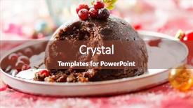  Presentation with pudding - Amazing slides having christmas pudding backdrop and a tawny brown colored foreground
