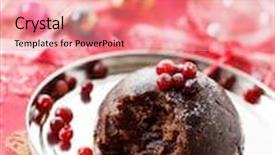  Presentation with pudding - Beautiful PPT layouts featuring christmas-pudding backdrop and a coral colored foreground