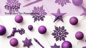  Presentation with purple stars - Audience pleasing PPT theme consisting of christmas purple collection balls backdrop and a lavender colored foreground