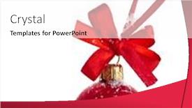  Presentation with red bow - Slide set consisting of christmas-red-ball-with-ribbon background and a white colored foreground