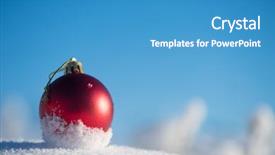  Presentation with snow day - Beautiful presentation design featuring christmas red balls with long shadows in fresh snow on beautiful sunny winter day backdrop and a teal colored foreground