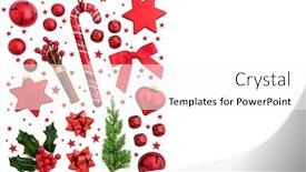  Presentation with space stars - Presentation having christmas-red-bauble-decorations-stars background and a white colored foreground