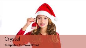  Presentation with christmas red - Presentation featuring girl isolated on white background background and a red colored foreground