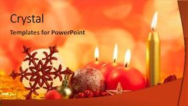  Presentation with christmas candles - Presentation consisting of christmas red snowflake with candles background and a coral colored foreground