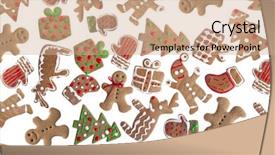  Presentation with shapes patterns - Slide set with homemade gingerbread cookies with different background and a coral colored foreground