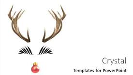  Presentation with antlers - Colorful PPT layouts enhanced with christmas-reindeer-concept-made backdrop and a white colored foreground