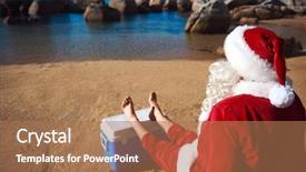  Presentation with relaxing - Cool new theme with christmas relaxing on the beach backdrop and a coral colored foreground