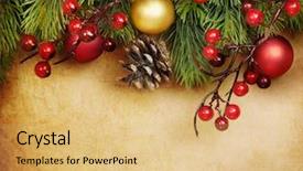  Presentation with christmas card - Presentation theme consisting of christmas retro card background and a yellow colored foreground