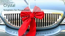  Presentation with christmas ribbon festive - Audience pleasing presentation design consisting of christmas ribbon on the car backdrop and a  colored foreground