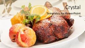  Presentation with golden christmas - Slide set enhanced with christmas roast goose background and a  colored foreground