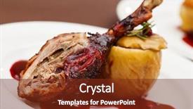  Presentation with golden christmas - Cool new PPT layouts with christmas roast goose backdrop and a tawny brown colored foreground