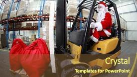  Presentation with work safety - Colorful slides enhanced with christmas safety - santa claus as a forklift backdrop and a tawny brown colored foreground