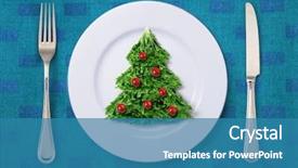  Presentation with christmas sale christmas products - Amazing slides having christmas salad on white plate backdrop and a teal colored foreground