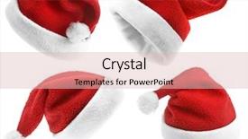  Presentation with white christmas - PPT layouts consisting of christmas santa claus hat background and a lemonade colored foreground