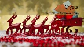  Presentation with santa sleigh - Amazing PPT theme having christmas santa sleigh on gift backdrop and a  colored foreground